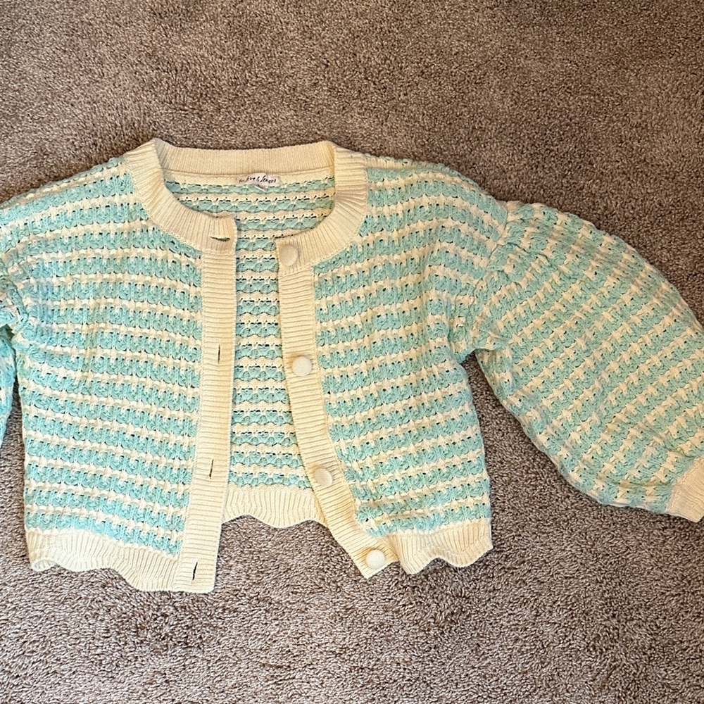 For Love And Lemons Cream and Mint Knit Sweater